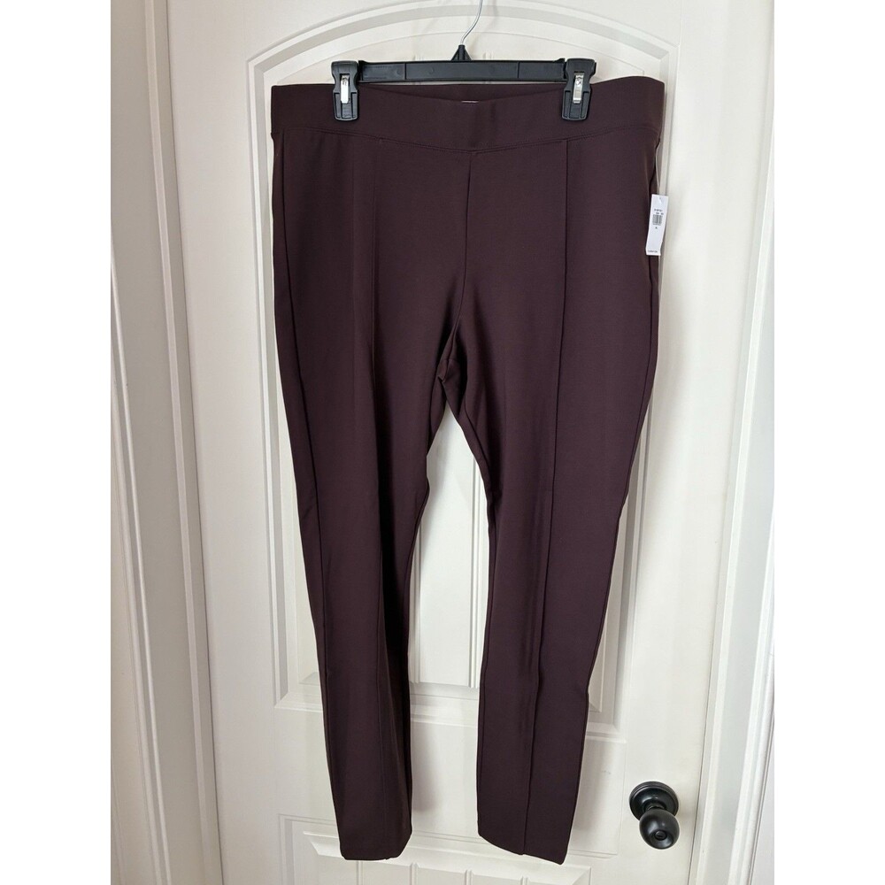 Old Navy Stevie Pants Women XL Merlot Burgundy Ponte Ankle Stretch Pull On NWT